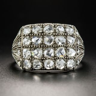 Vintage Silver Rose-Cut Diamond Ring