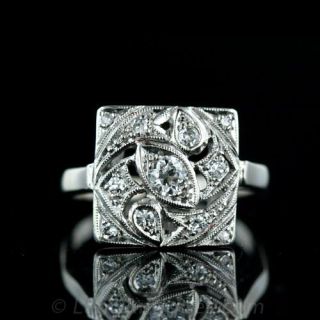 Square Diamond Dinner Ring Main View 1