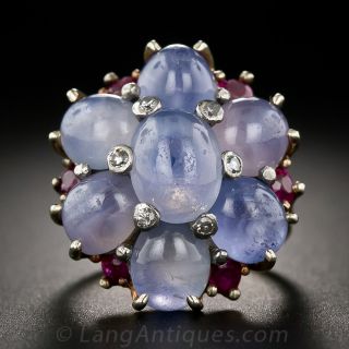 Vintage Star-Sapphire Cluster Ring