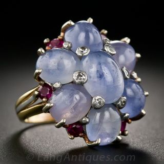 Vintage Star-Sapphire Cluster Ring