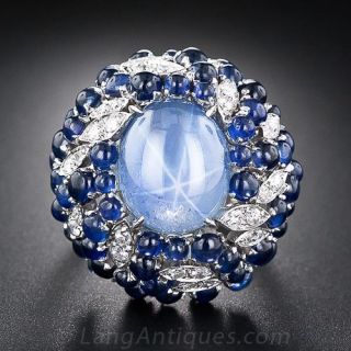 Vintage Star Sapphire Cocktail Ring - 1
