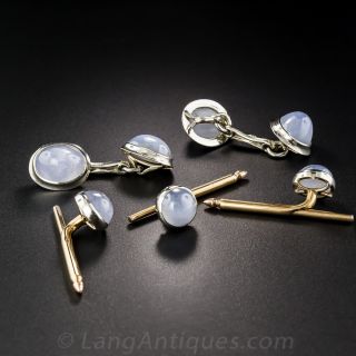 Vintage Star Sapphire Cufflink and Stud set