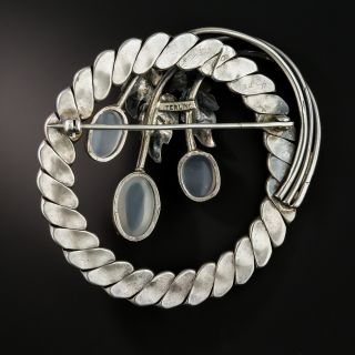 Vintage Sterling Silver Moonstone Brooch