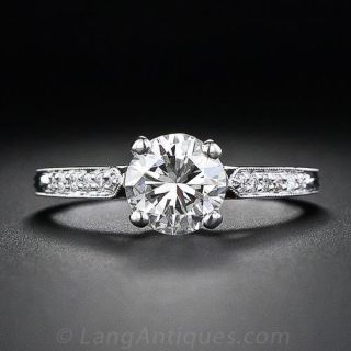 Vintage Style 1.22 Carat Diamond Engagement Ring