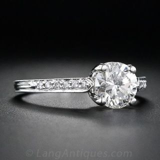 Vintage Style 1.22 Carat Diamond Engagement Ring