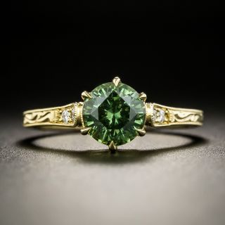 Vintage Style 1.46 Carat Demantoid Garnet Ring - 2