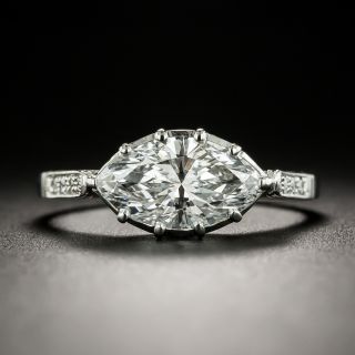 Vintage Style 1.52 Carat Marquise Diamond Engagement Ring - GIA E SI1 - 1