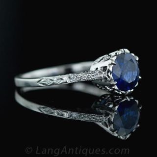 Vintage Style 1.68 Carat Sapphire Solitaire