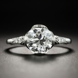 Vintage Style 1.71 Carat Platinum Diamond Engagement Ring - GIA I VS2 - 1