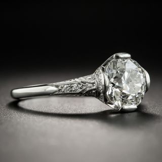 Vintage Style 1.71 Carat Platinum Diamond Engagement Ring - GIA I VS2