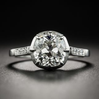 Vintage Style 1.90 Carat Antique Cushion-Cut Diamond Ring - GIA K SI2 - 2