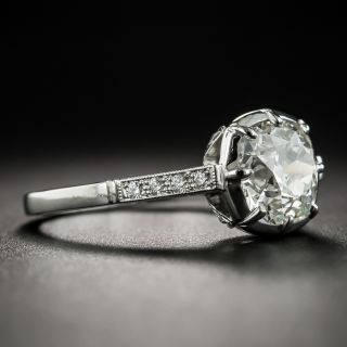 Vintage Style 1.90 Carat Antique Cushion-Cut Diamond Ring - GIA K SI2