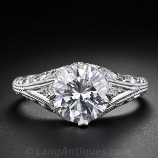 Vintage Style 2.15 Carat Diamond Engagement Ring