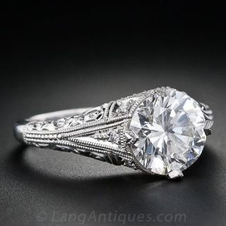 Vintage Style 2.15 Carat Diamond Engagement Ring