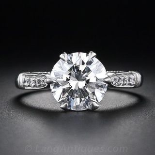 Vintage Style 2.40 Carat Diamond Platinum Solitaire Engagement Ring - GIA G VS1 - 1