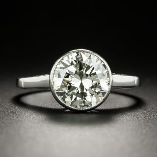 Vintage Style 2.50 Carat Diamond Platinum Solitaire Ring  - 1