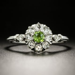 Vintage Style .25 Carat Demantoid Garnet and Diamond Ring - 2