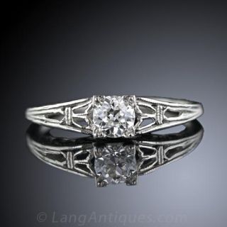 Vintage Style .45 Carat Diamond Engagement Ring - 1