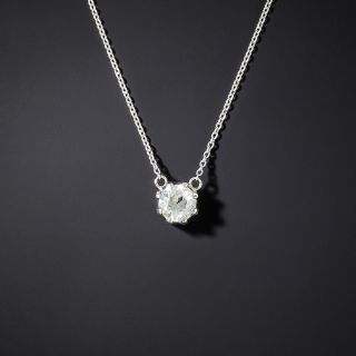Vintage Style .48 Carat European-Cut Diamond Solitaire Pendant  - 2