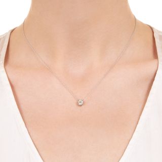 Vintage Style .48 Carat European-Cut Diamond Solitaire Pendant 