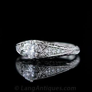 Vintage Style .50 Carat Diamond Engagement Ring