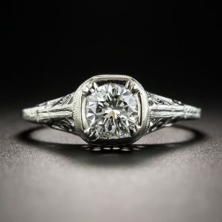 Vintage Style .53 Carat Diamond Solitaire Engagement Ring - 1