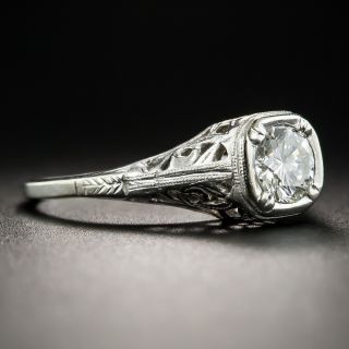 Vintage Style .53 Carat Diamond Solitaire Engagement Ring