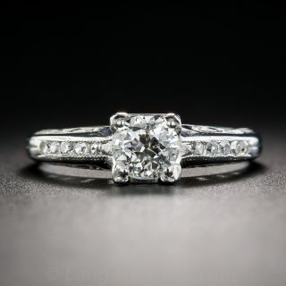 Vintage Style .59 Carat European-Cut Diamond Ring - GIA I SI2