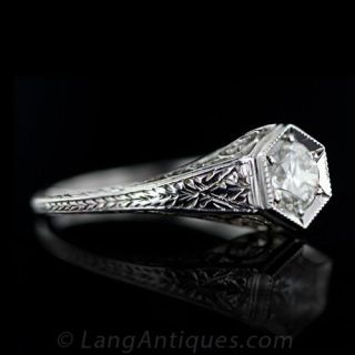 Vintage Style .61 Carat Diamond Engagement Ring