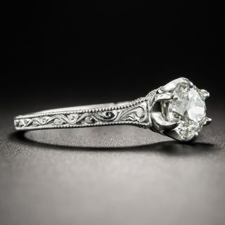 Vintage Style .73 Carat Diamond Solitaire Engagement Ring