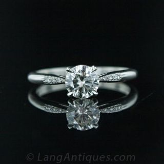 Vintage Style .73 Carat Diamond Solitaire Main View