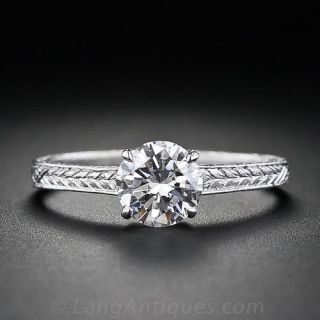 Vintage Style .77 Carat Diamond Solitaire
