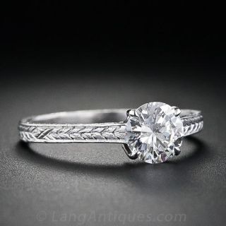 Vintage Style .77 Carat Diamond Solitaire