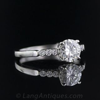 Vintage Style .78 Carat Diamond Engagement Ring