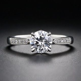 Vintage Style .79 Carat Diamond Engagement Ring