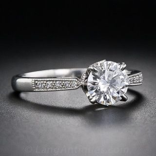 Vintage Style .79 Carat Diamond Engagement Ring