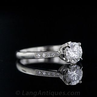 Vintage Style .79 Carat Diamond Engagement Ring