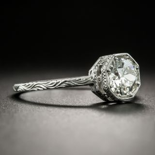 Vintage Style .90 Carat European-Cut Diamond Solitaire - GIA J VS2