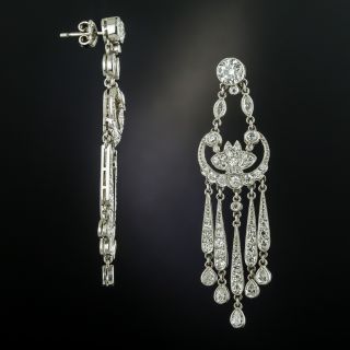 Vintage Style Chandelier Diamond Earrings - 2