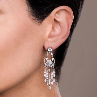 Vintage Style Chandelier Diamond Earrings