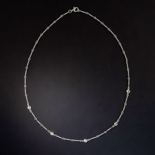 Vintage Style Diamond Chain Necklace - 1