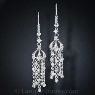 Vintage Style Diamond Chandelier Earrings