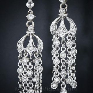 Vintage Style Diamond Chandelier Earrings