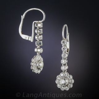 Vintage Style Diamond Cluster Earrings