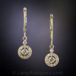 Vintage Style Diamond Drop Earrings