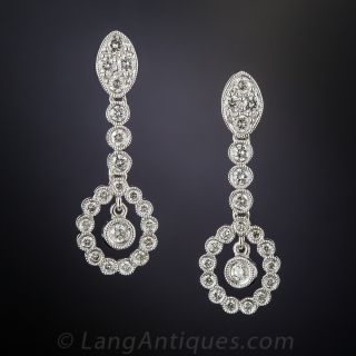 Vintage Style Diamond Drop Earrings