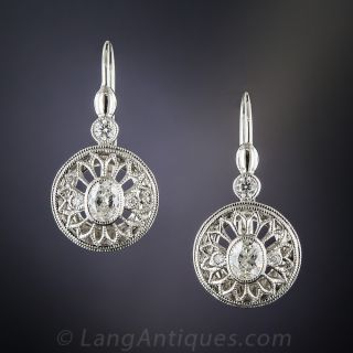 Vintage Style Diamond Drop Earrings