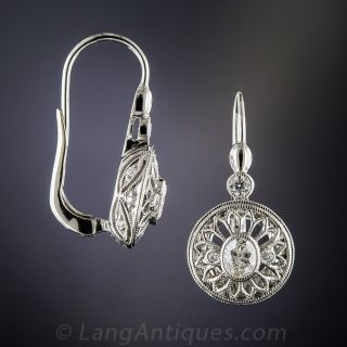 Vintage Style Diamond Drop Earrings