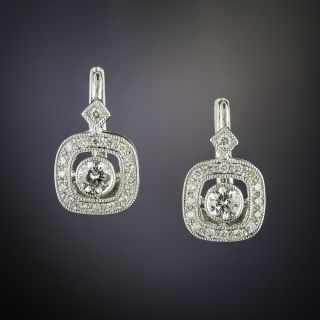 Vintage Style Diamond Drop Earrings - 1