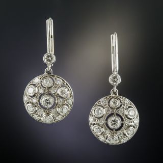 Vintage Style Diamond Drop Earrings - 2